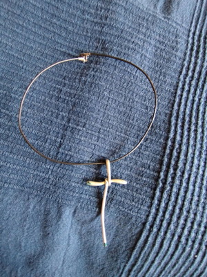 Silver Cross used with black leather strap