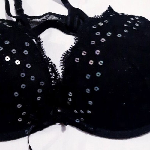 Zara padded bra 80B black lace with sequins like new