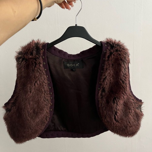 Fur bolero Doca used, purple no s-m