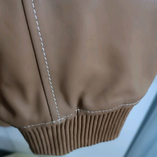 Michael Kors leather jacket men's used, beige, XL