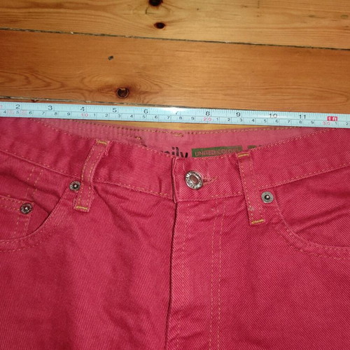 Benetton Red Mom Jeans 90s Vintage Used, Size S