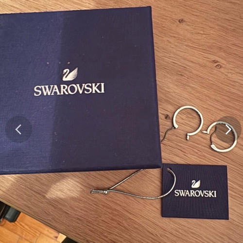 Swarovski silver hoop earrings with zirconia new