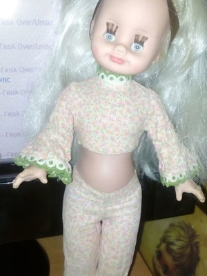 Παλιά κούκλα χίπισσα vintage retro 70's κορίτσι των λουλουδιών ελληνική