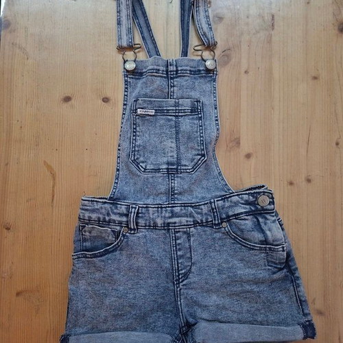 Denim short overalls for girls 10 years old like new, pack of 2