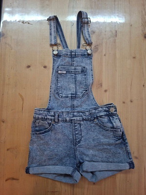 Denim short overalls for girls 10 years old like new, pack of 2