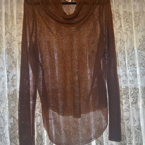 Zara draped blouse with loose knit new, gold size L