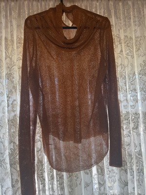 Zara draped blouse with loose knit new, gold size L