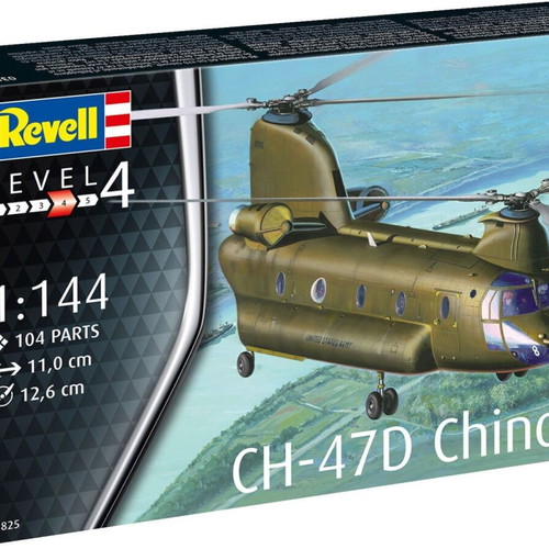 Revell CH-47D Chinook model helicopter figure 1:144 new with glue and paints