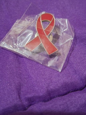 Breast cancer pin new, pink and silver