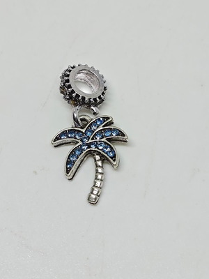Silver pendant charm Phoenix with blue crystals like new