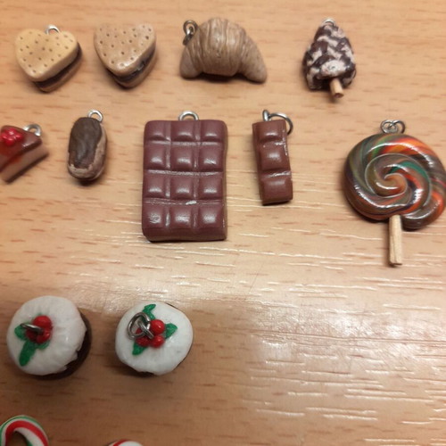 Handmade polymer clay elements new, miniature sweets