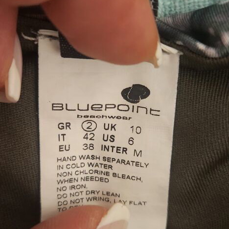 Bluepoint bikini set used, bottom M top L, multicolor green