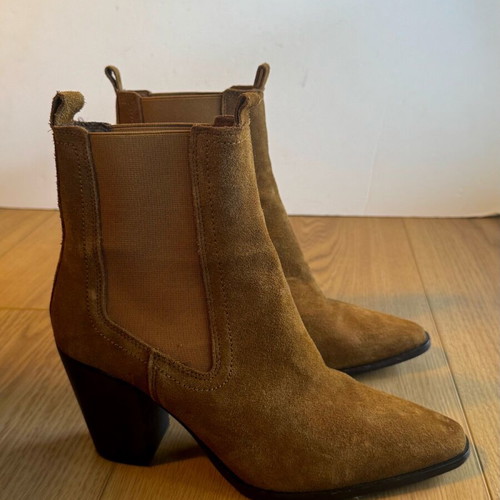 Mango ankle boots used, brown leather suede size 40