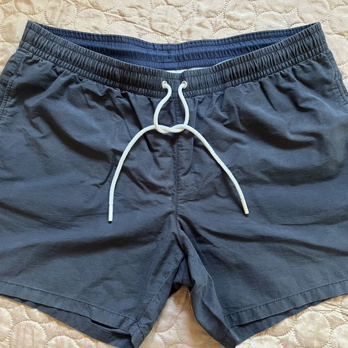Lacoste men's swim shorts, dark blue, size Large