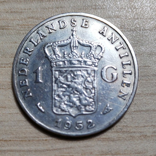 Netherlands Antilles 1 gulden 1952 silver coin used
