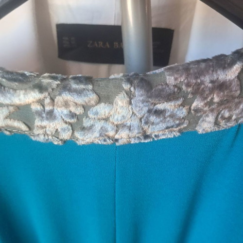 Vintage Petrol Dress Rita Pateroni No Medium used with velvet details