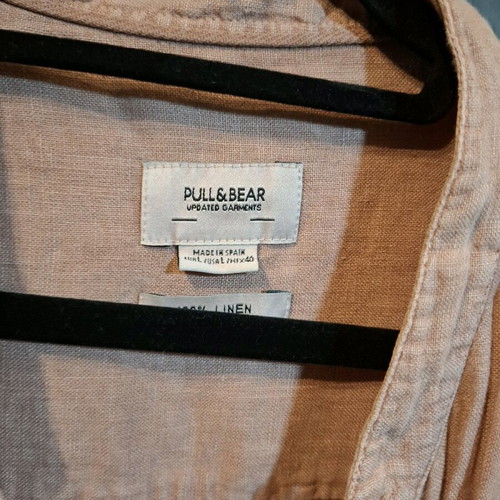 Pull & Bear light pink linen shirt like new