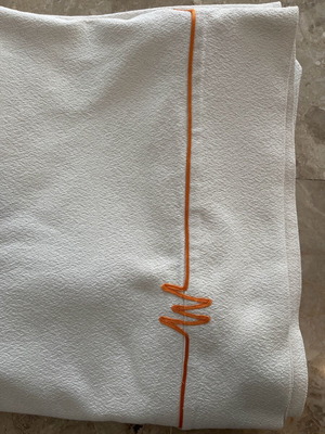 Sofa cover like new, white cream with orange details