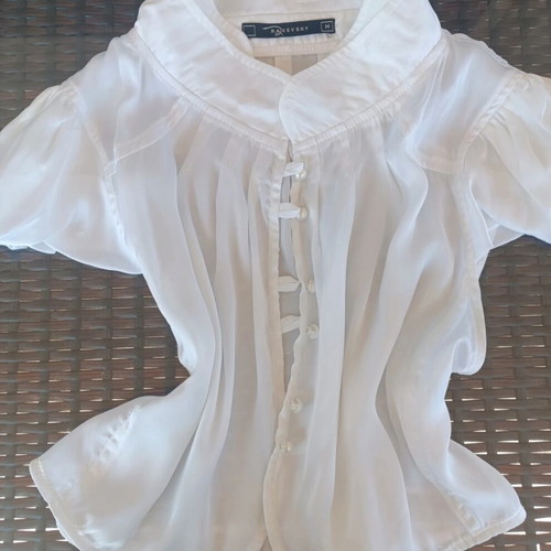 Raxevsky white crop top blouse size M like new
