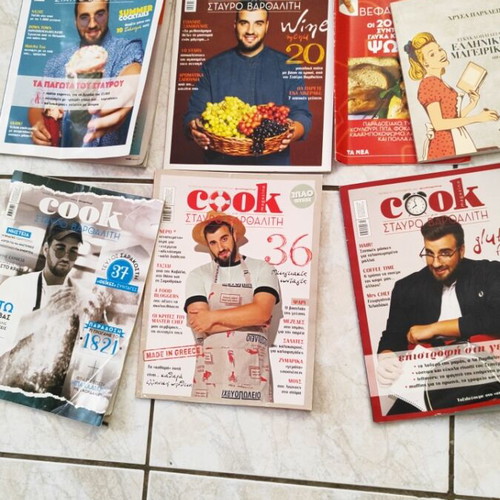 Cooking magazines and cookbook used, set of 7