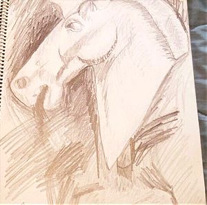 Ζωγραφιά ενός αγάλματος αλόγου