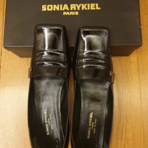 Sonia Rykiel leather black vintage shoes used, size 39.5