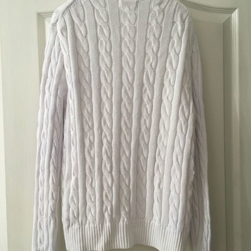 Polo Ralph Lauren cable-knit sweater, unisex, size S, white cotton