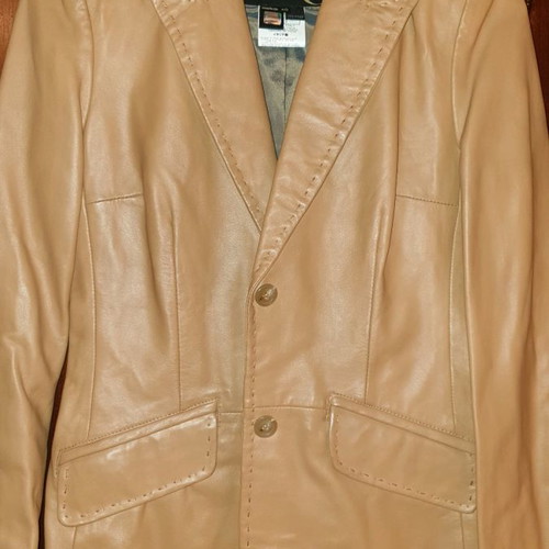 Just Cavalli leather jacket new, size Small, beige brown