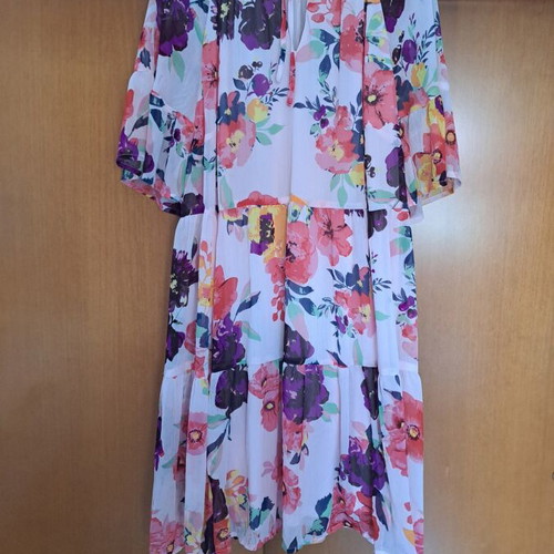 Bonprix plus size floral dress like new, size 50, pink multicolor