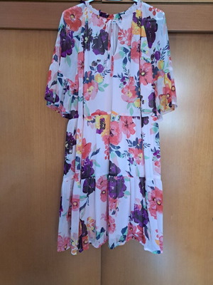Bonprix plus size floral dress like new, size 50, pink multicolor