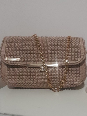 Χειροποίητη τσάντα χιαστί μπεζ καινούργια