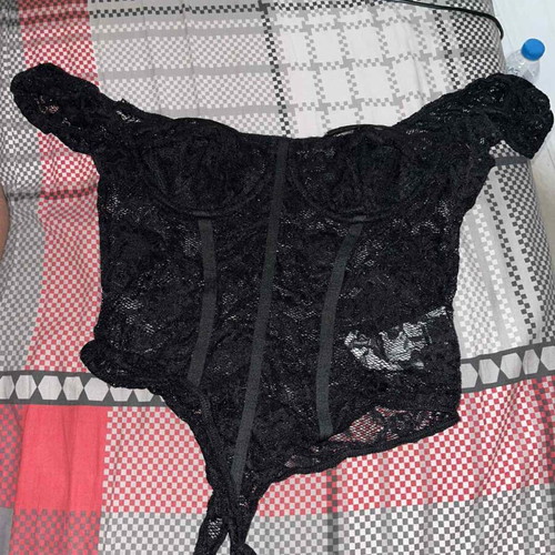 Shein lace corset new, black, size Small