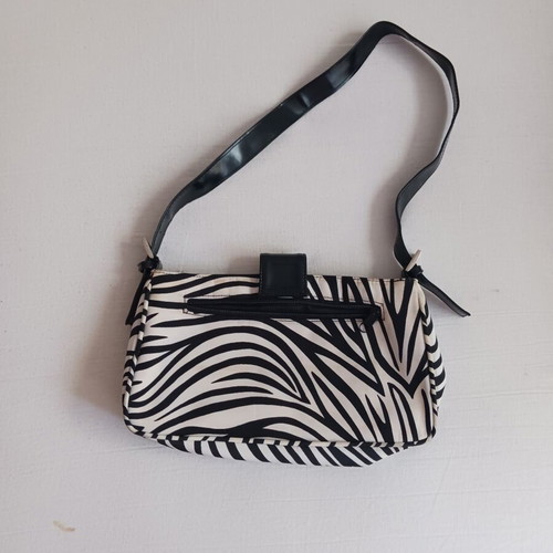 Zebra print handbag like new, white