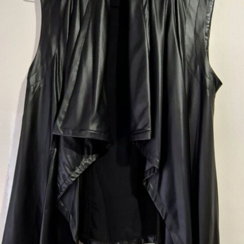 Anel sleeveless vest thin leather-like like new, black