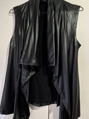 Αμανικό γιλέκο λεπτή δερματίνη Anel σαν καινούργιο, μαύρο