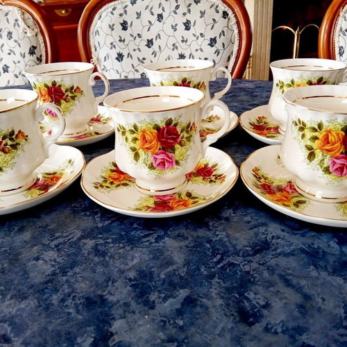 Pink Roses tea cup set of 6
