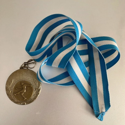 Vintage Greek bronze football medal like new, 1960s/1970s
