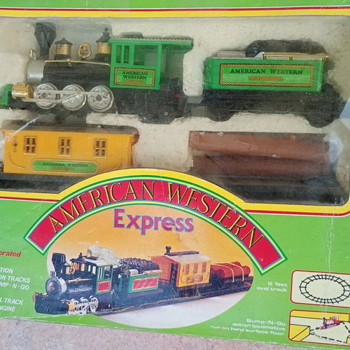 1988 Vintage American Western Express Train Set used, needs repair