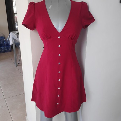 Mini red dress new, size Small, short sleeve