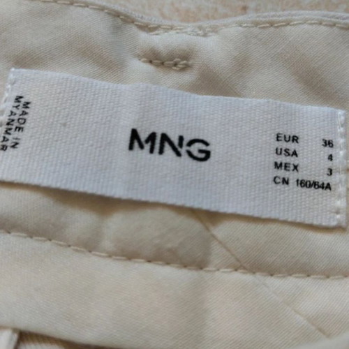 MNG cream pants size 36, belt loops, front pockets