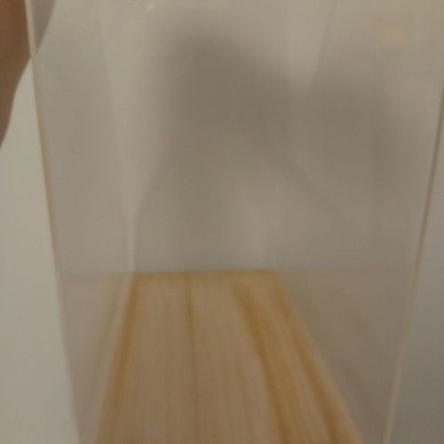 Vinyl Record Storage Holder like new, wooden and plastic, holds 50-60 records