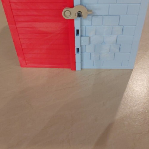 Playmobil sheriff and bank like new, missing 2 figures