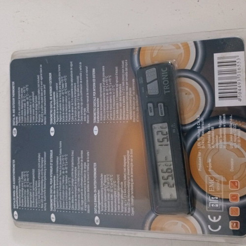 Digital indoor and outdoor thermometer black new