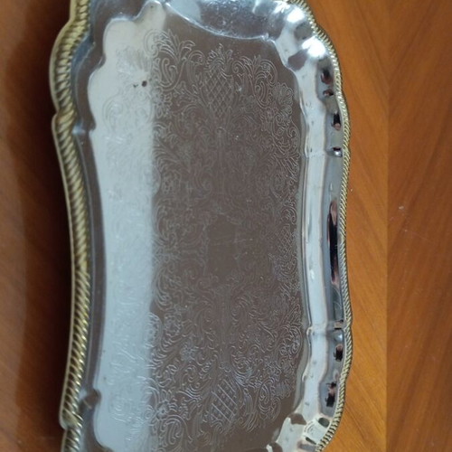 Twin Bird vintage serving tray, stainless steel, made in Japan