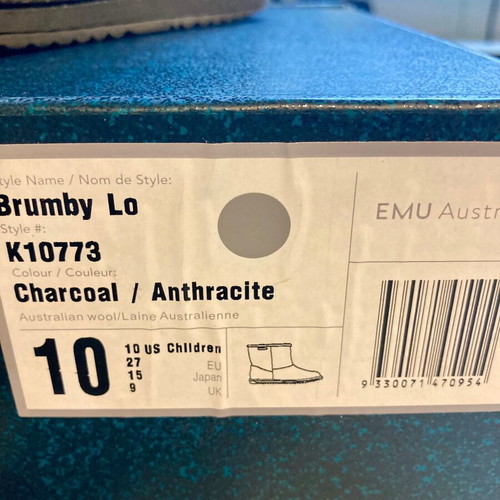 Emu Australia kids boots waterproof, leather, like new, grey