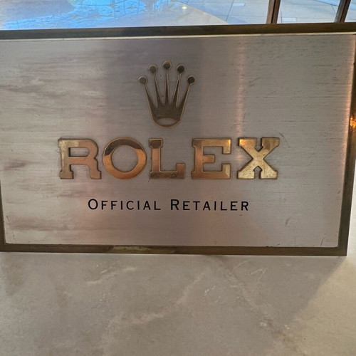 Rolex Official Retailer sign used 16x10 cm