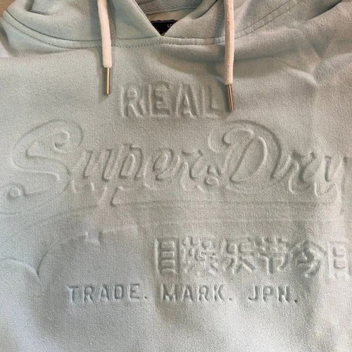 SuperDry sweatshirt like new, size medium, white and turquoise