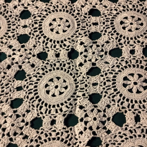 Handmade white table runner 58x30 cm new with butterfly thread