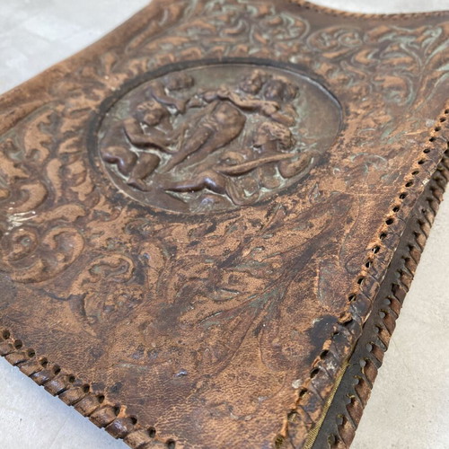 Vintage leather diary or document folder used