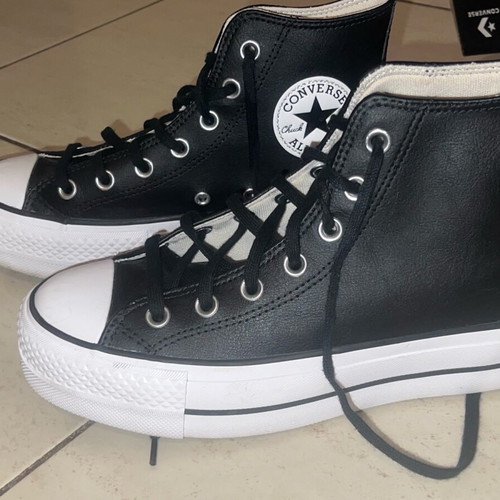Converse All Star Chuck Taylor Lift Hi leather boots new, size 37, black